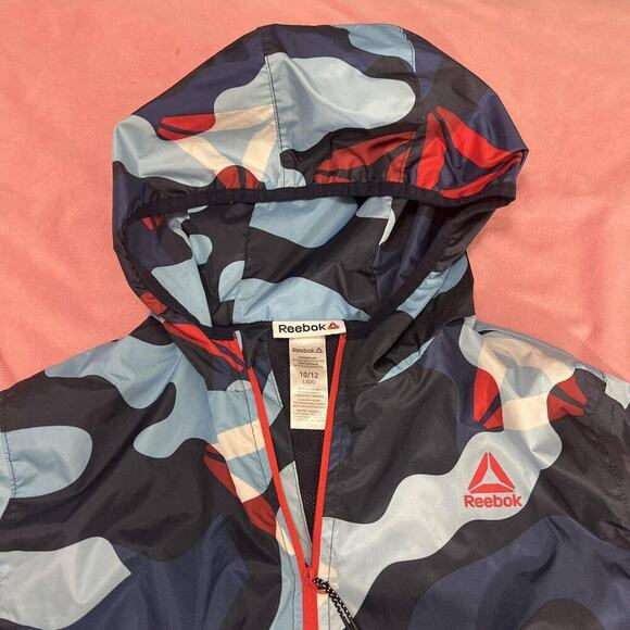 JACKET Big Kids Reebok Windbreaker, Blue & Red, Size L- 10/12. - Picture 4 of 7